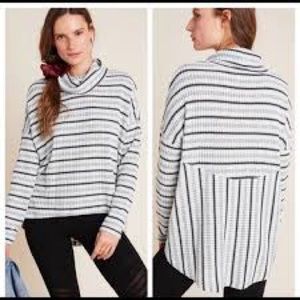 ANTHRO Saturday Sunday Black & Gray Stripe Top-XS